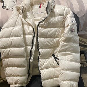 Moncler Kids Cream Puffer Jacket